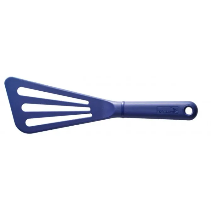 Deglon keerspatel met sleuven 28 cm silicone blauw