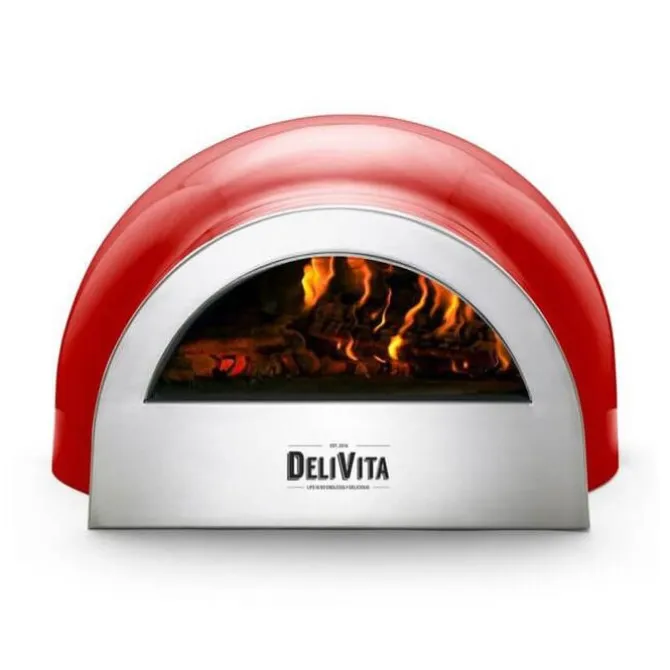Delivita houtgestookte oven 65 x 59 x 39 cm Chili Red