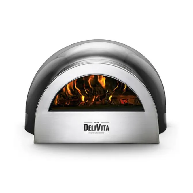 Delivita houtgestookte oven 59 x 59 x 39 cm Very Black