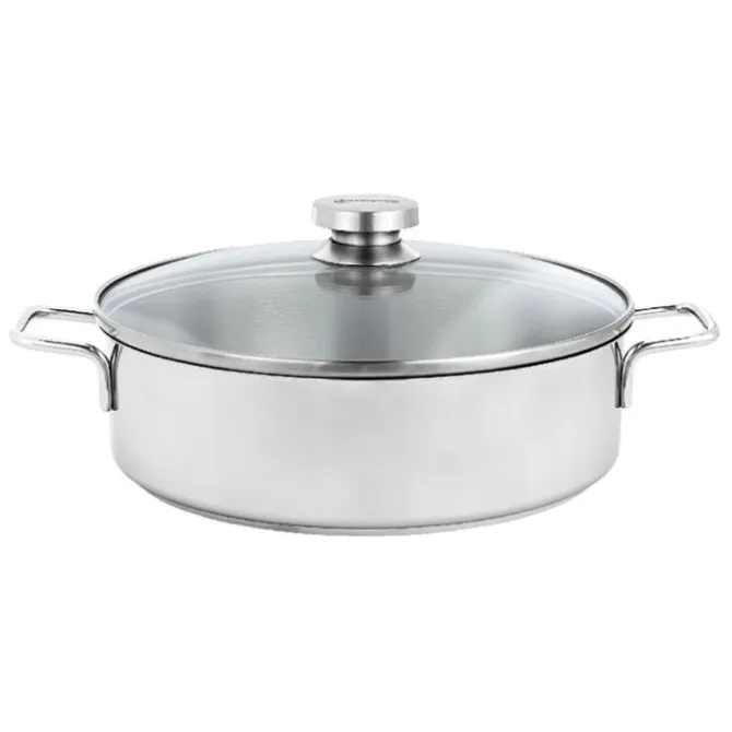 Demeyere Apollo Braadpan met glasdeksel ø 24 cm 2,8 liter rvs