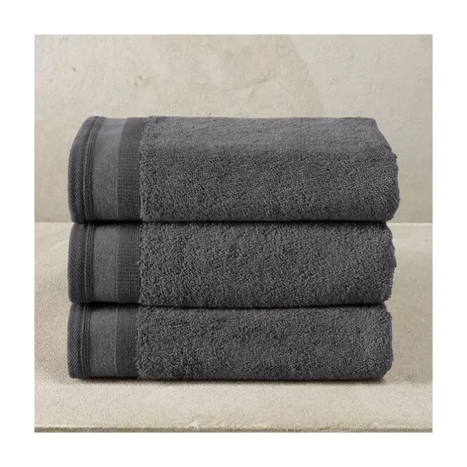 De Witte Lietaer Excellence handdoek 60 x 40 cm katoen dark grey