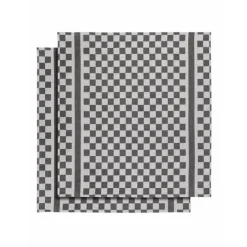 De Witte Lietaer Groom-a theedoek 70 x 65 cm katoen black