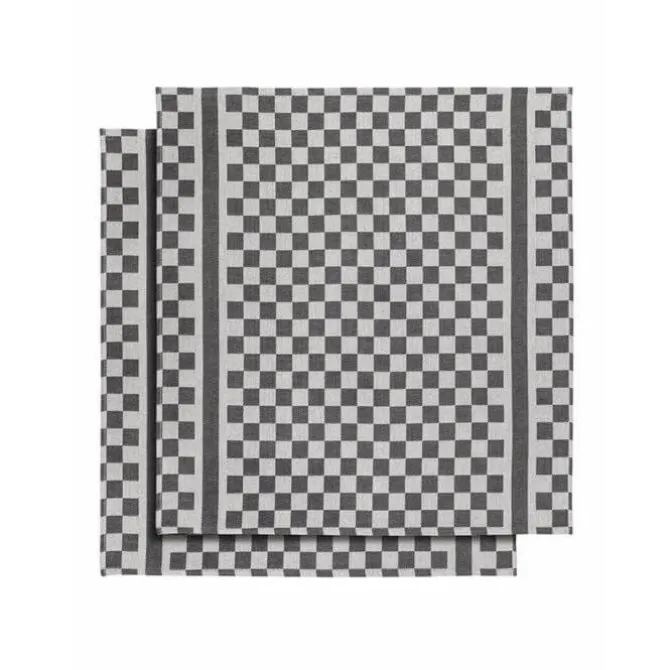 De Witte Lietaer Groom-a theedoek 70 x 65 cm katoen black