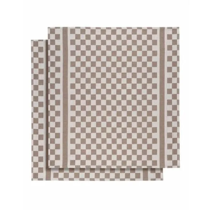 De Witte Lietaer Groom-a theedoek 70 x 65 cm katoen champignon