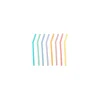 Dotz rietjes 16,5 cm 8 stuks silicone pastelkleurig