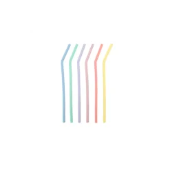 Dotz rietjes 25 cm 6 stuks silicone pastelkleurig