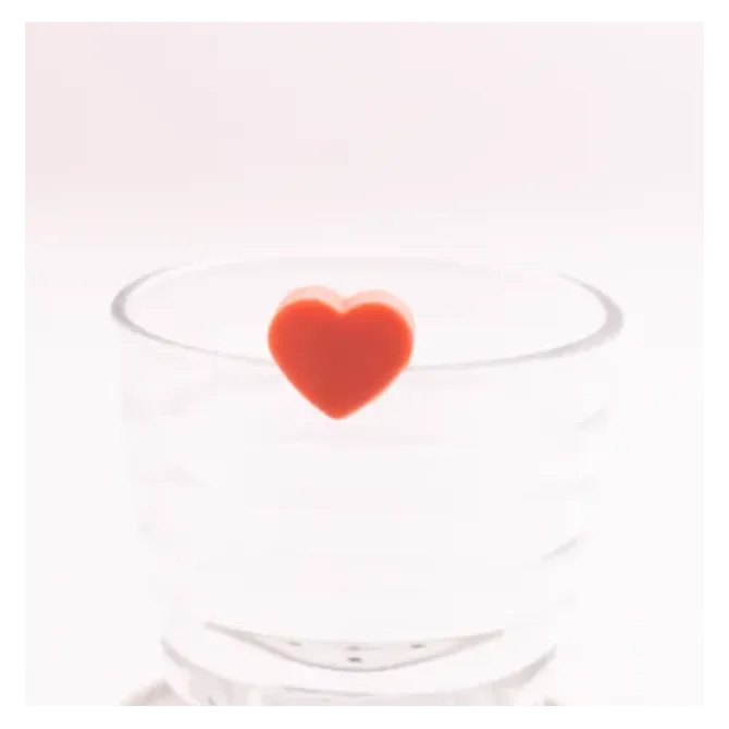 Dotz set van 6 glasmarkers silicone hart gekleurd