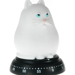 Ek Design keukentimer kat kunststof wit