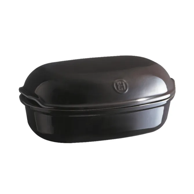 Emile Henry Le Pain Artisan broodbakpan 34 x 21,5 cm aardewerk zwart
