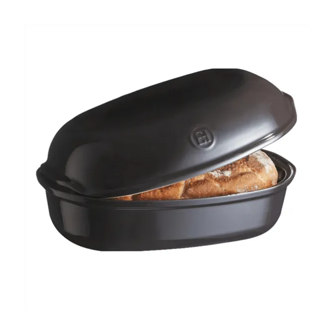 Emile Henry Le Pain Artisan broodbakpan 34 x 21,5 cm aardewerk zwart