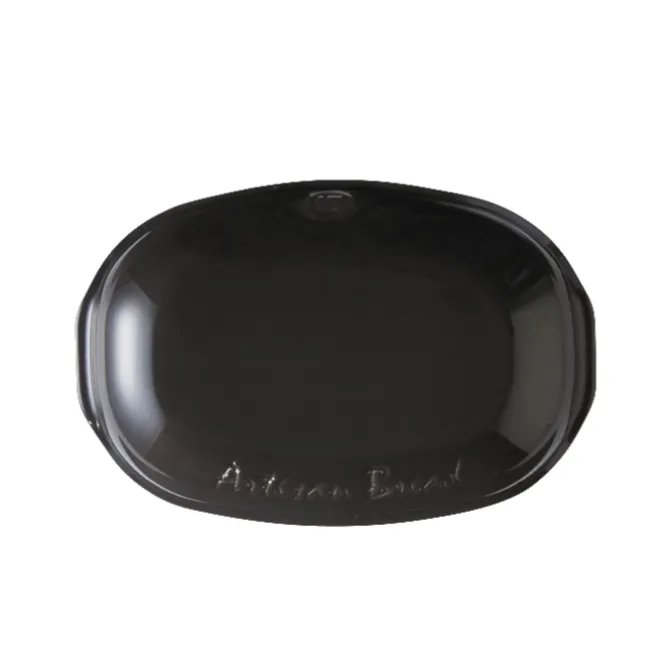 Emile Henry Le Pain Artisan broodbakpan 34 x 21,5 cm aardewerk zwart