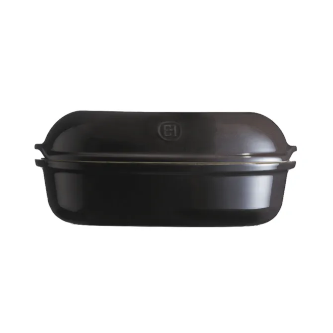 Emile Henry Le Pain Artisan broodbakpan 34 x 21,5 cm aardewerk zwart
