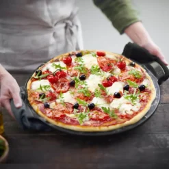 Emile Henry pizzasteen ø 37 cm keramiek Fusain