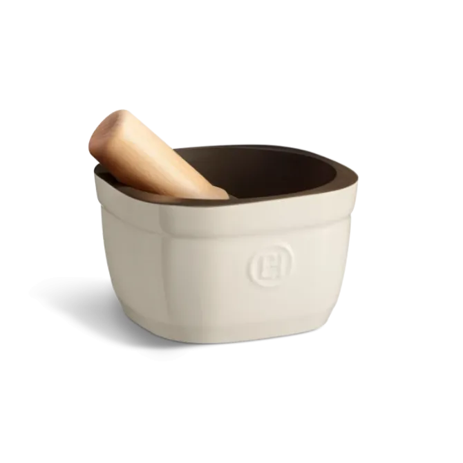 Emile Henry The Mortar vijzel vierkant 16 cm keramiek Argile