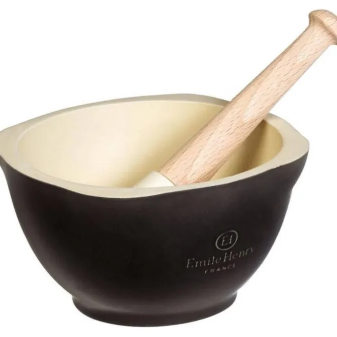 Emile Henry vijzel ø 14 cm keramiek Fusain