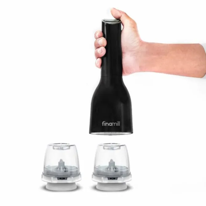 Finamill All-In-One kruidenmolen inclusief 2 Pro Plus Pods Midnight Black