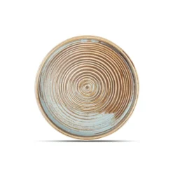 Fine2Dine Escura bord met opstaande rand ø 17,5 cm porselein bruin/groen