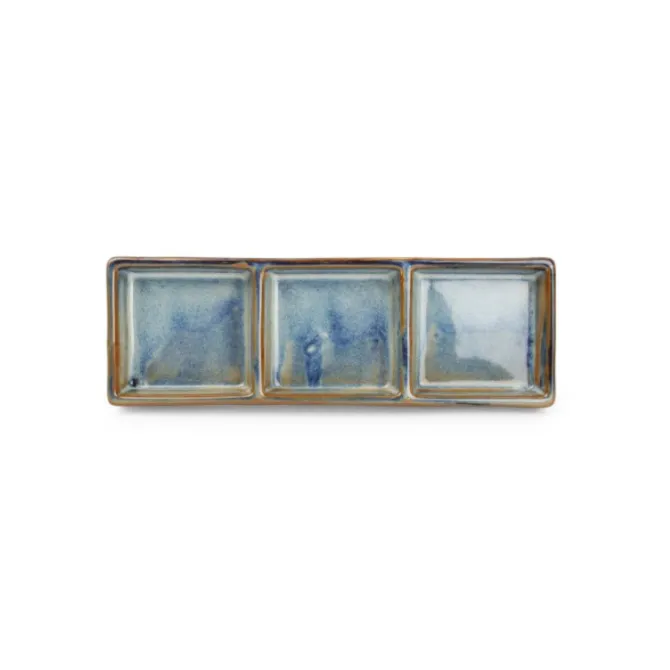 Fine2Dine Nova serveerschaal 3 vakjes porselein blauw