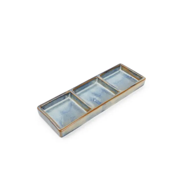 Fine2Dine Nova serveerschaal 3 vakjes porselein blauw
