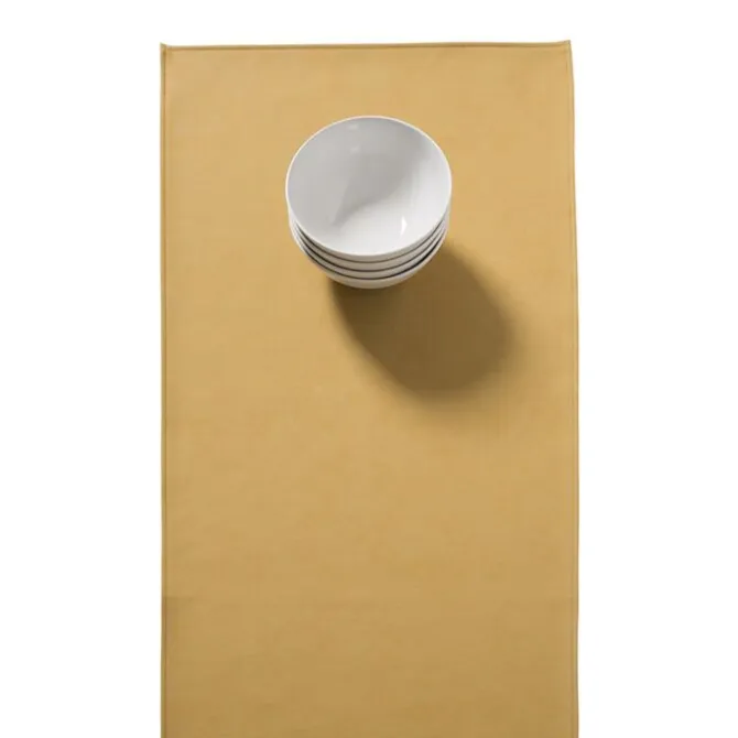 Finesse Monaco Raw tafelloper 140 x 45 cm kunstleer Ocre