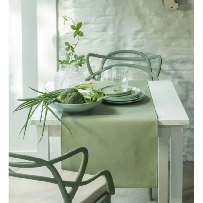 Finesse Monaco tafelloper 140 x 45 cm kunstleer Sunglow Yellow