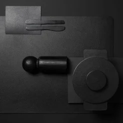 Finesse Skin Natur Pebble placemat 40 x 46 cm leer Charcoal