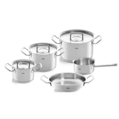 Fissler Original Profi Collection pannenset met steelpan, serveerpan en RVS deksels 5-delig
