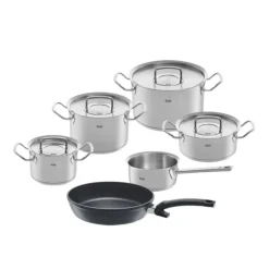 Fissler Original-Profi Collection pannenset met steelpan, Adamant koekenpan en RVS deksels 6-delig