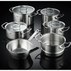 Fissler Original Profi pannenset met sauteuse, stoominzet en glasdeksel rvs 6-delig