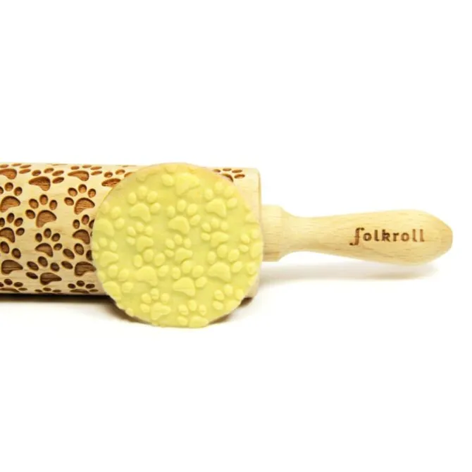 Folkroll Dog's Paw deegroller 43 cm beukenhout
