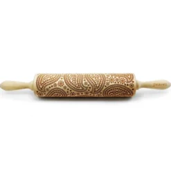 Folkroll Paisley deegroller 43 cm beukenhout