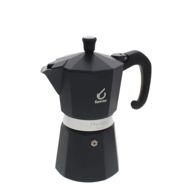 Forever Prestige Noblesse mokapot 6-kops aluminium zwart