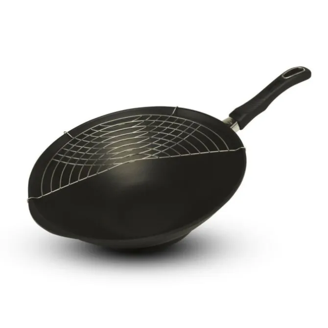 Gastrolux Expert wok met half rvs rekje ø 36 cm aluminium