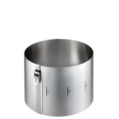 Gefu Tondo Clip verstelbare taartring 15 cm hoog rvs