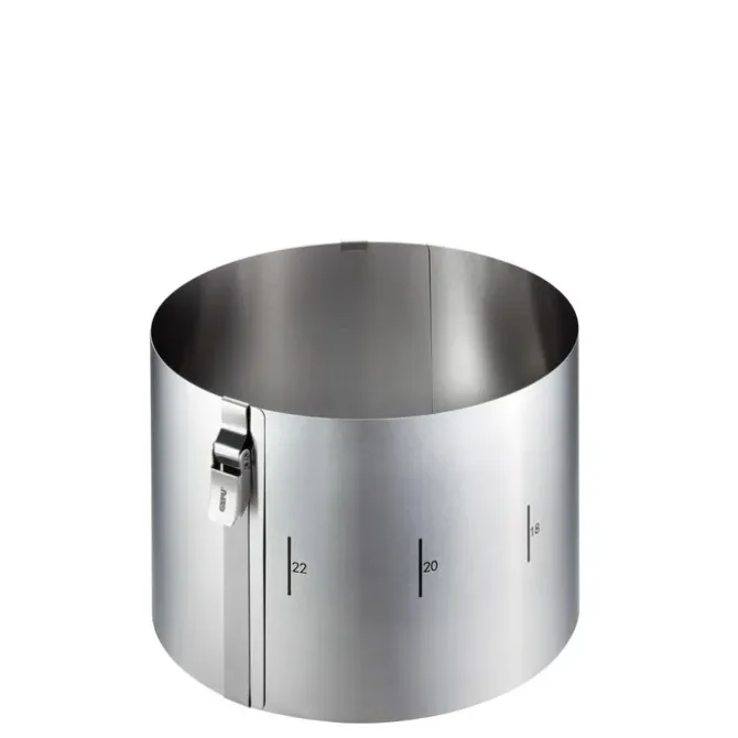Gefu Tondo Clip verstelbare taartring 15 cm hoog rvs