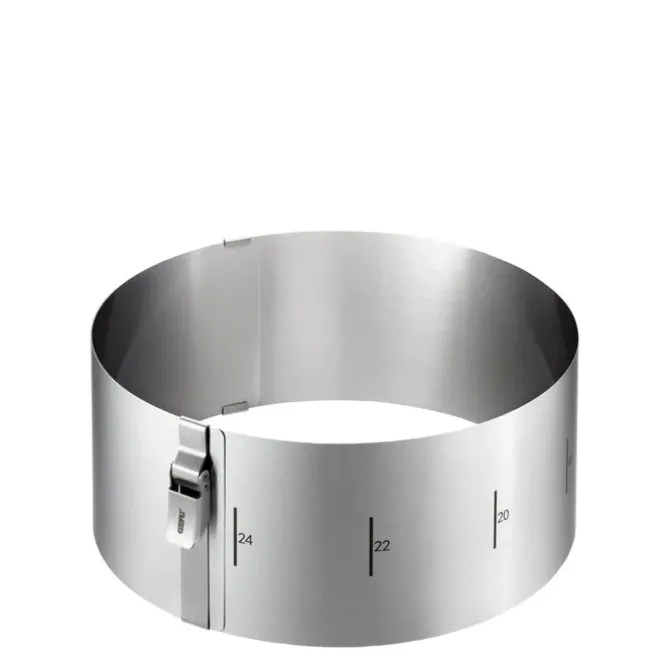 Gefu Tondo Clip verstelbare taartring 10 cm hoog rvs