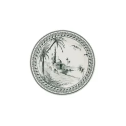 Gien Les Dépareillées Vue d'Orient onderzetter 12,8 cm keramiek crème-groen