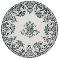 Gien Monogramme dinerbord ø 27,5 cm keramiek groen