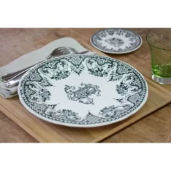 Gien Monogramme dinerbord ø 27,5 cm keramiek groen