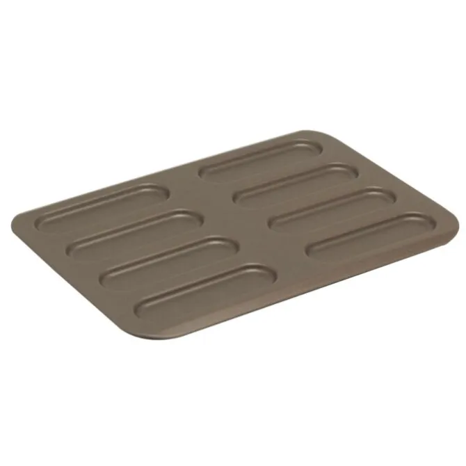 Gobel bakvorm 8 éclairs 12 x 4 cm staal bruin