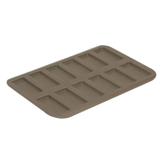 Gobel bakvorm 12 mini financiers 7,5 x 3 cm staal bruin