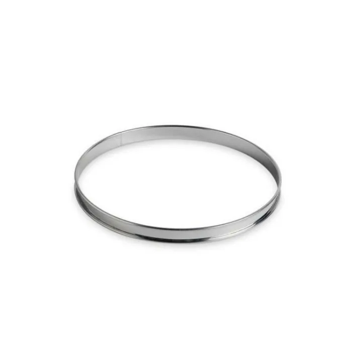 Gobel lage open taartring met rolranden ø 8 cm rvs