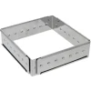 Gobel verstelbare taartring vierkant 16 -  28 cm rvs