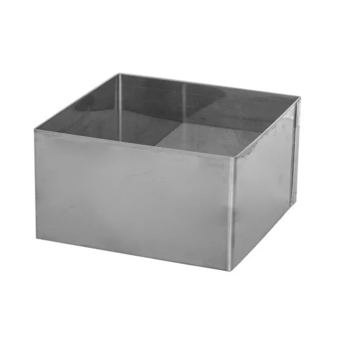 Gobel vierkante kookring 8 cm rvs glans