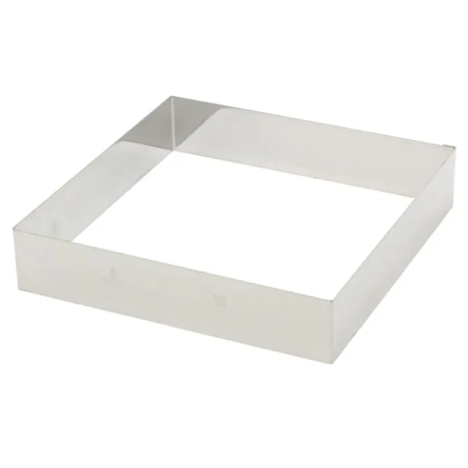 Gobel vierkante taartring 22 cm rvs glans