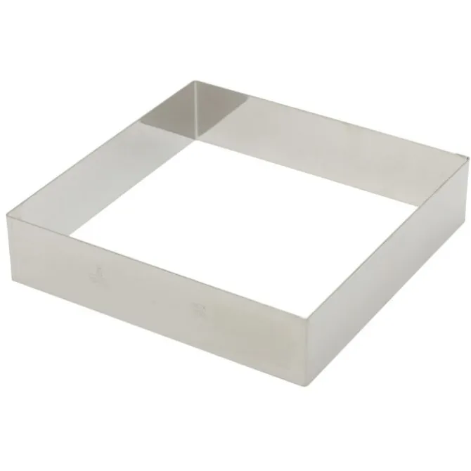 Gobel vierkante taartring 20 cm rvs glans