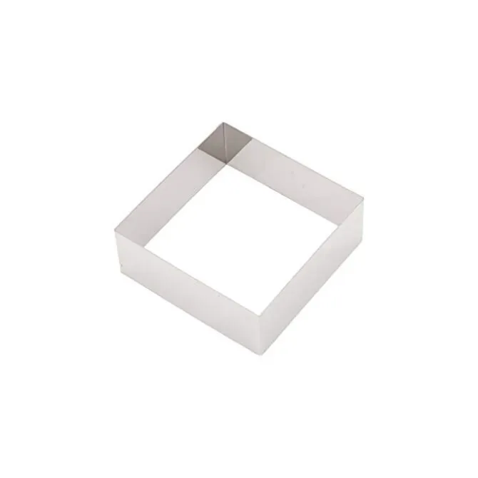 Gobel vierkante taartring 24 cm rvs glans