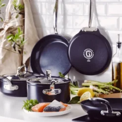 Greenpan Barcelona Pro kookpan met keramische laag en glasdeksel ø 24 cm