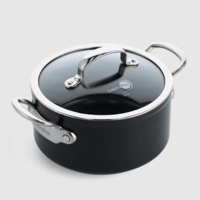 Greenpan Barcelona Pro kookpan met keramische laag en glasdeksel ø 20 cm