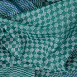 Grubentuch theedoek geblokt 50 x 100 cm linnen/katoen groen/blauw